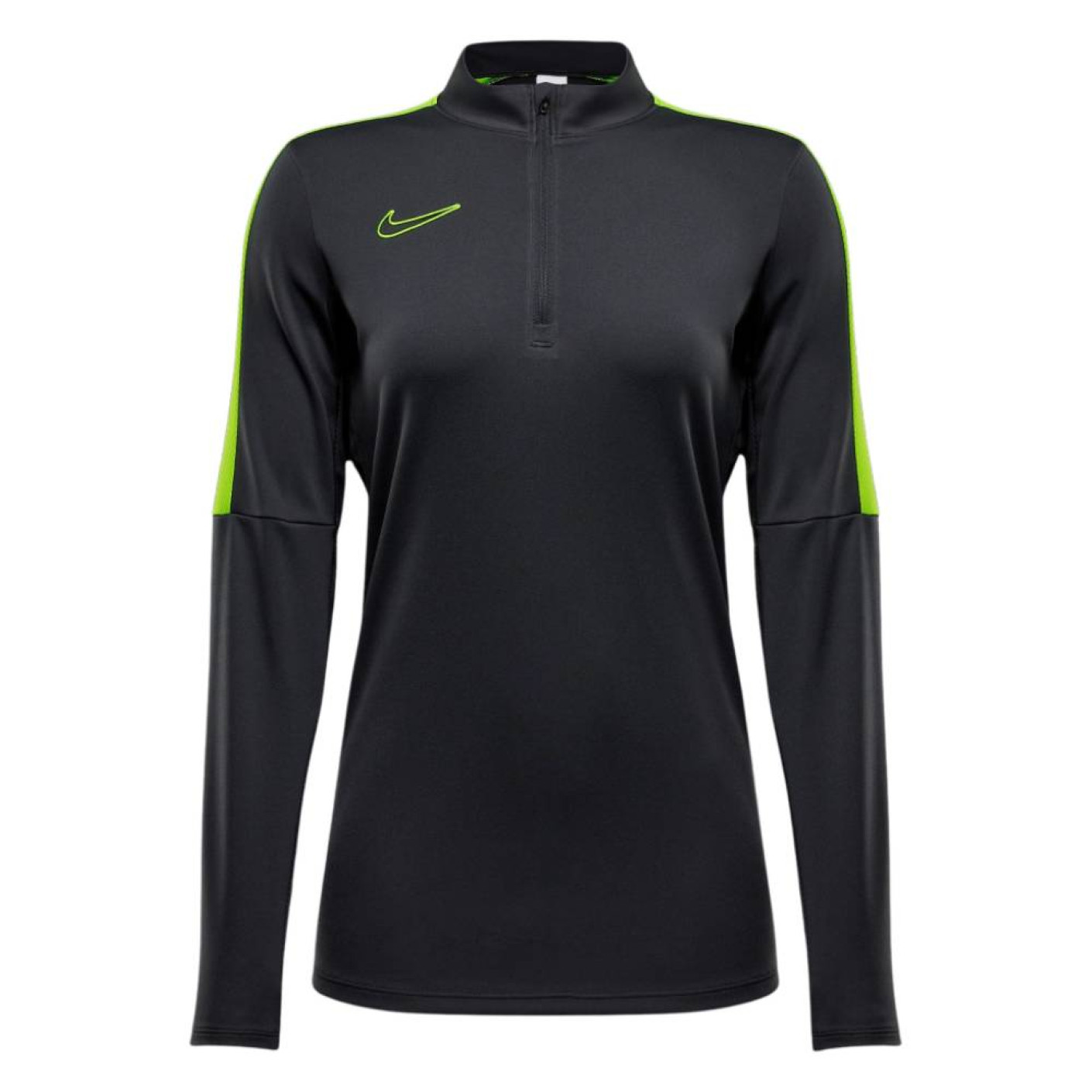 Haut d'entraînement Nike Academy 1/4-Zip pour femme, anthracite, jaune fluo