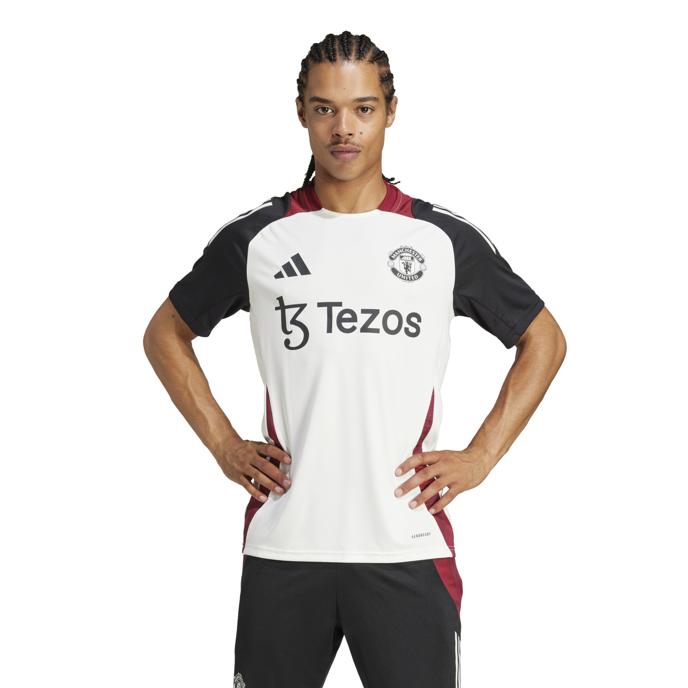 adidas Manchester United Maillot d'Entraînement 2024-2025 Blanc Noir Rouge