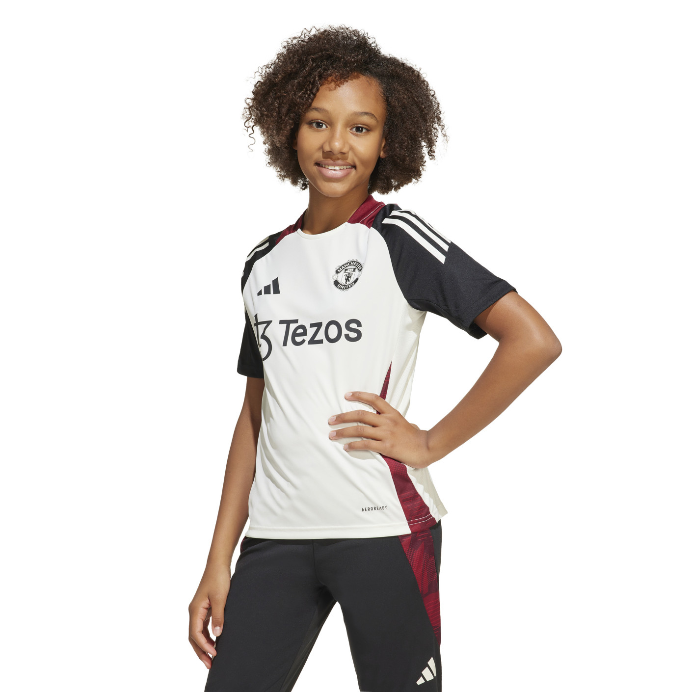 adidas Manchester United Maillot d'Entraînement 2024-2025 Enfants Blanc Noir Rouge