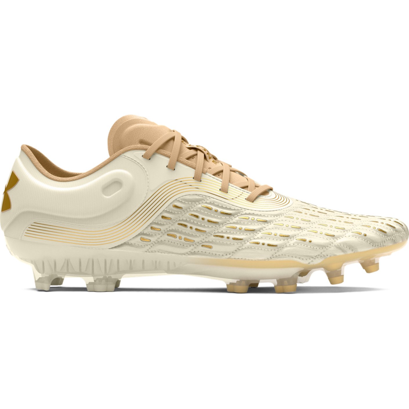 Under Armour Clone Magnetico Elite 3.0 Gazon Naturel Chaussures de Foot (FG) Beige Doré