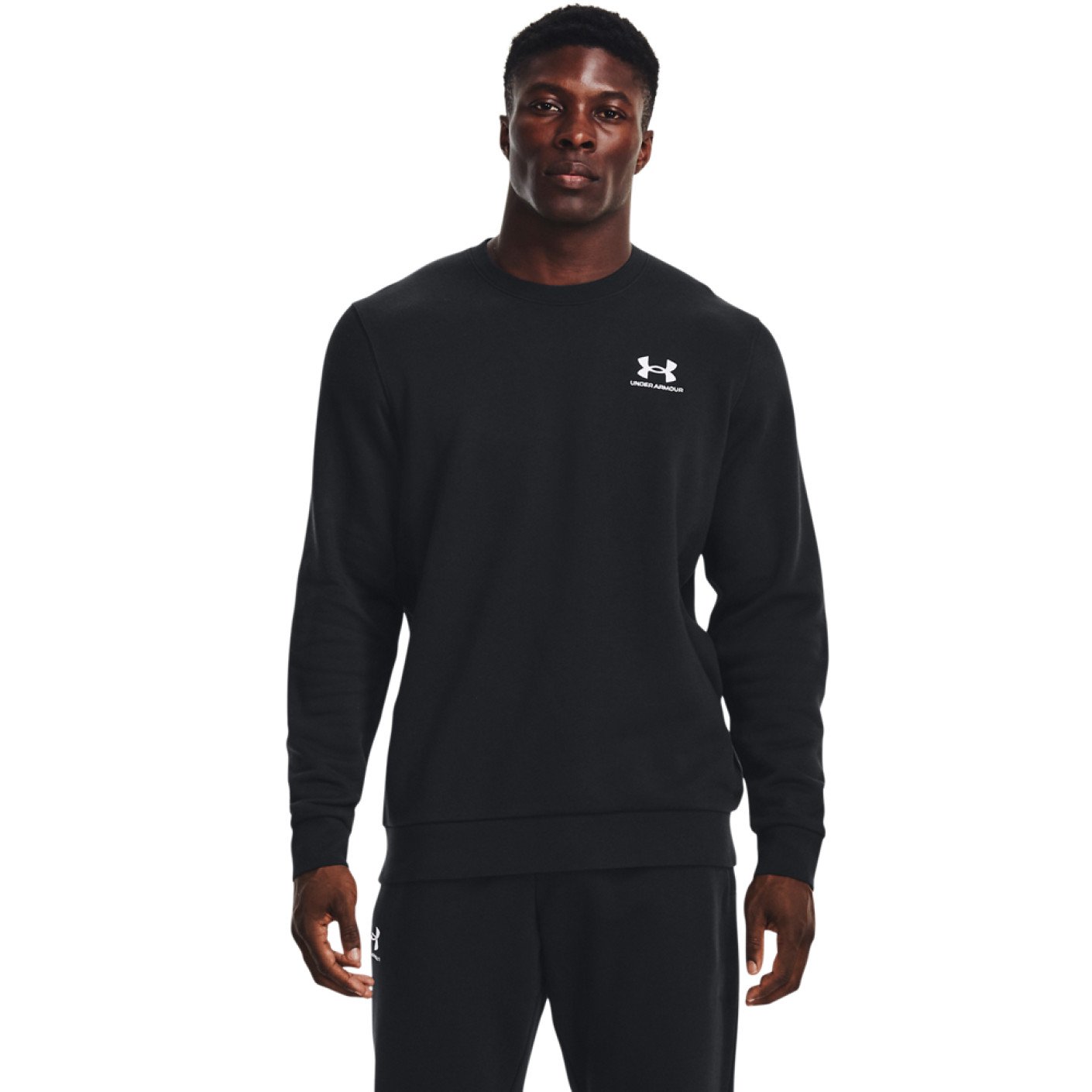 Under Armour Essential Fleece Crew Sweat-Shirt Noir Blanc