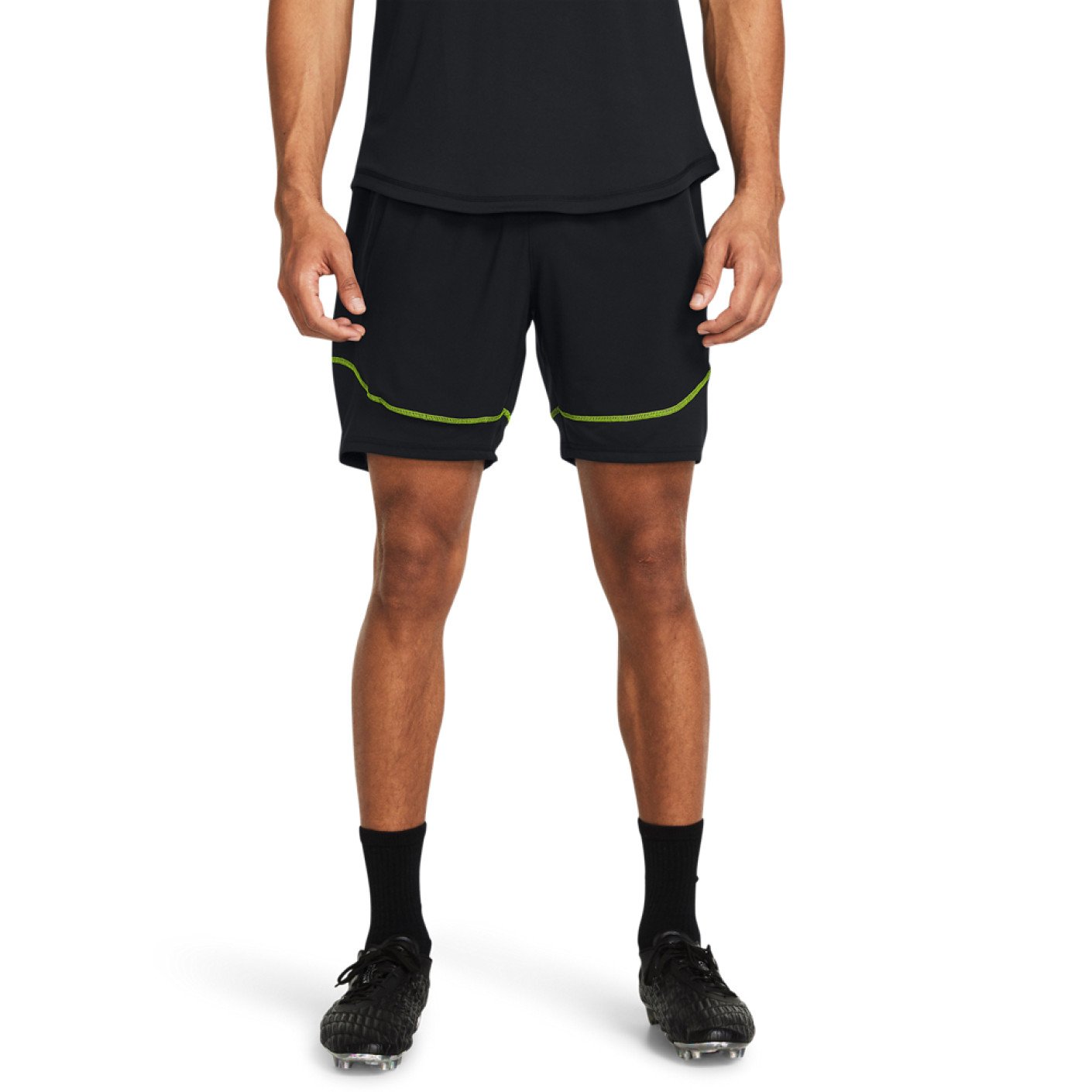 Under Armour Challenger Pro Short d'Entraînement Noir Jaune Vif