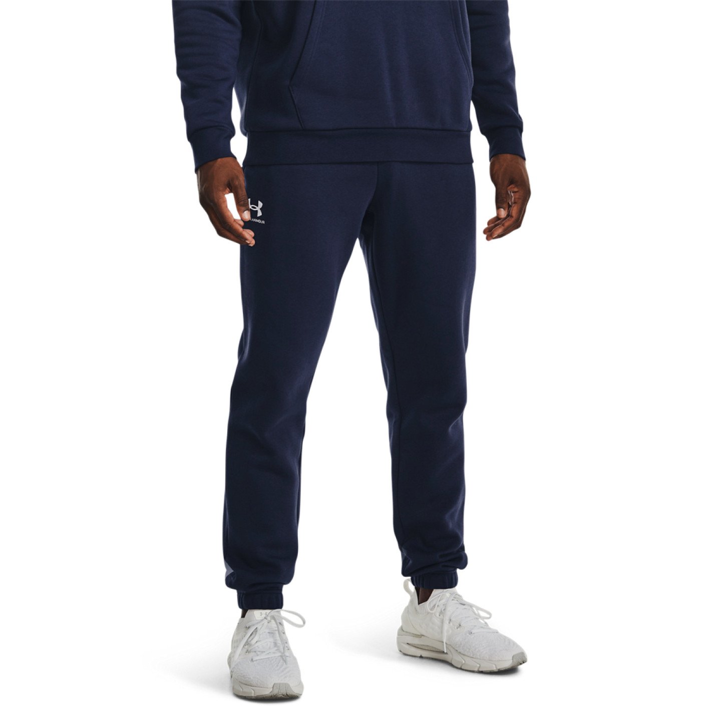 Under Armour Essential Fleece Pantalon de Jogging Bleu Foncé Blanc