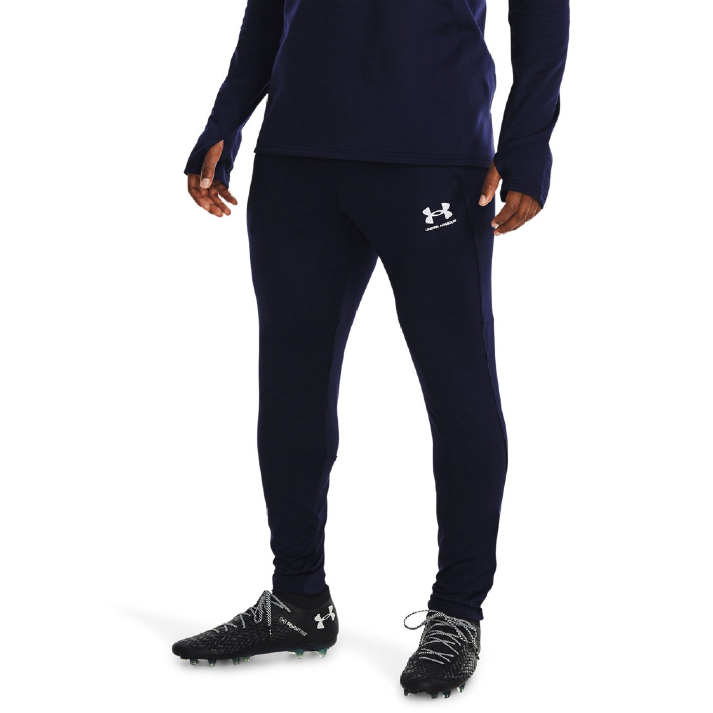 Pantalon d'entraînement Under Armour Challenger bleu foncé blanc