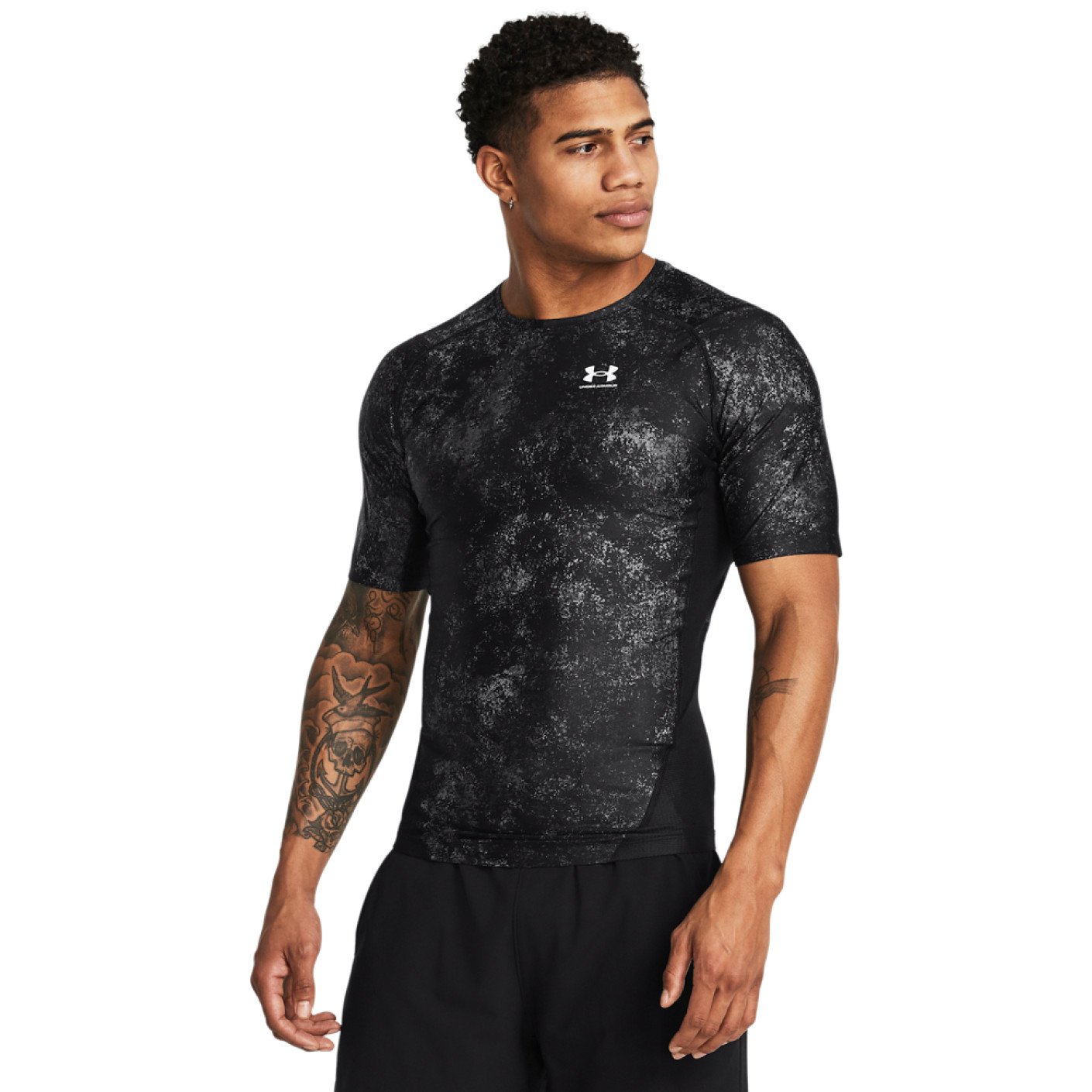 T-shirt Under Armour Iso-Chill noir et blanc