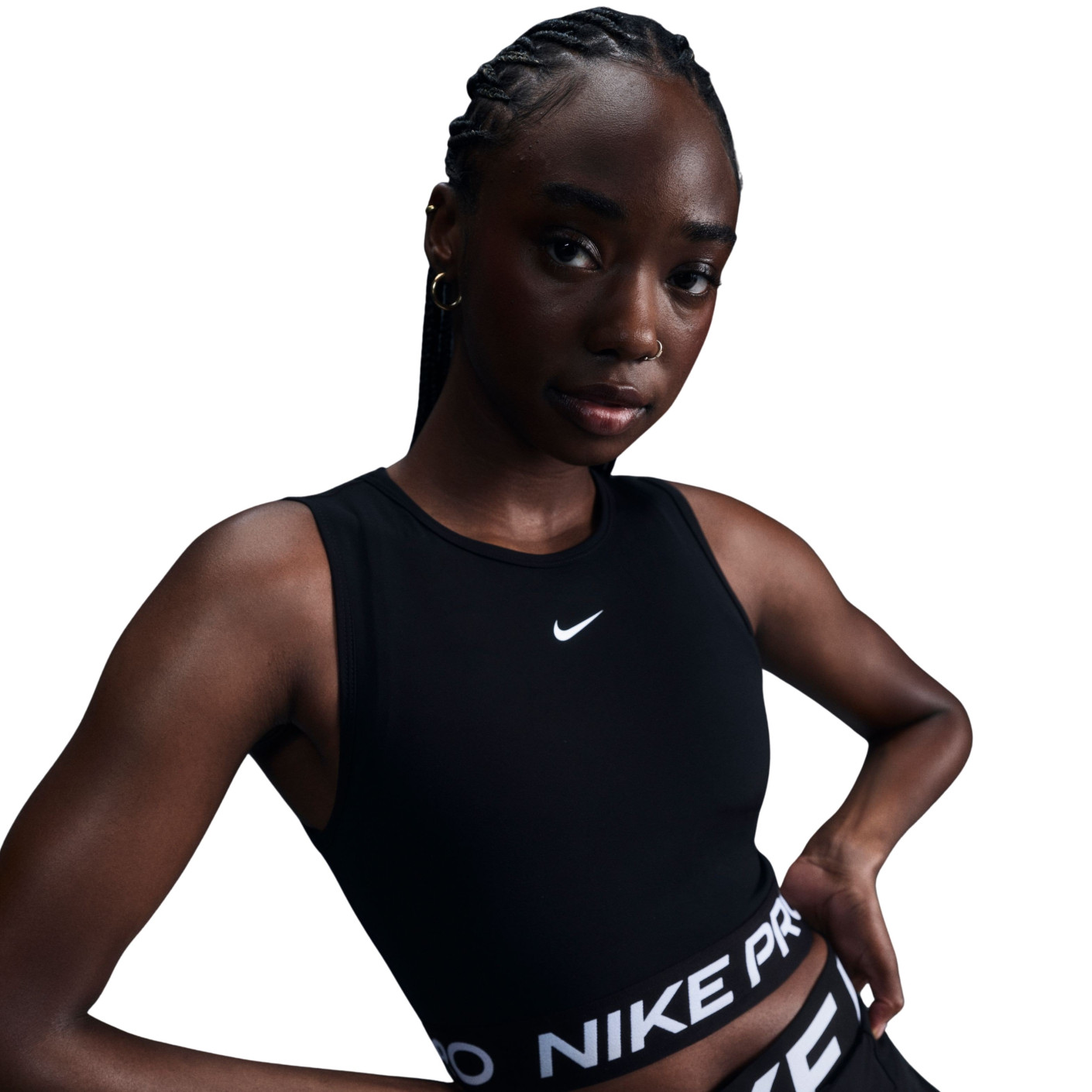 Débardeur Nike Pro pour femmes, noir et blanc