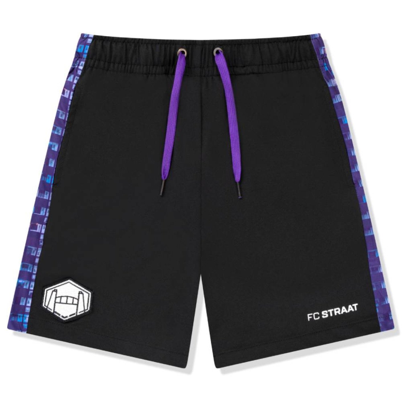 Short Touzani FC Street Nubic Cube pour enfant, noir, violet, blanc