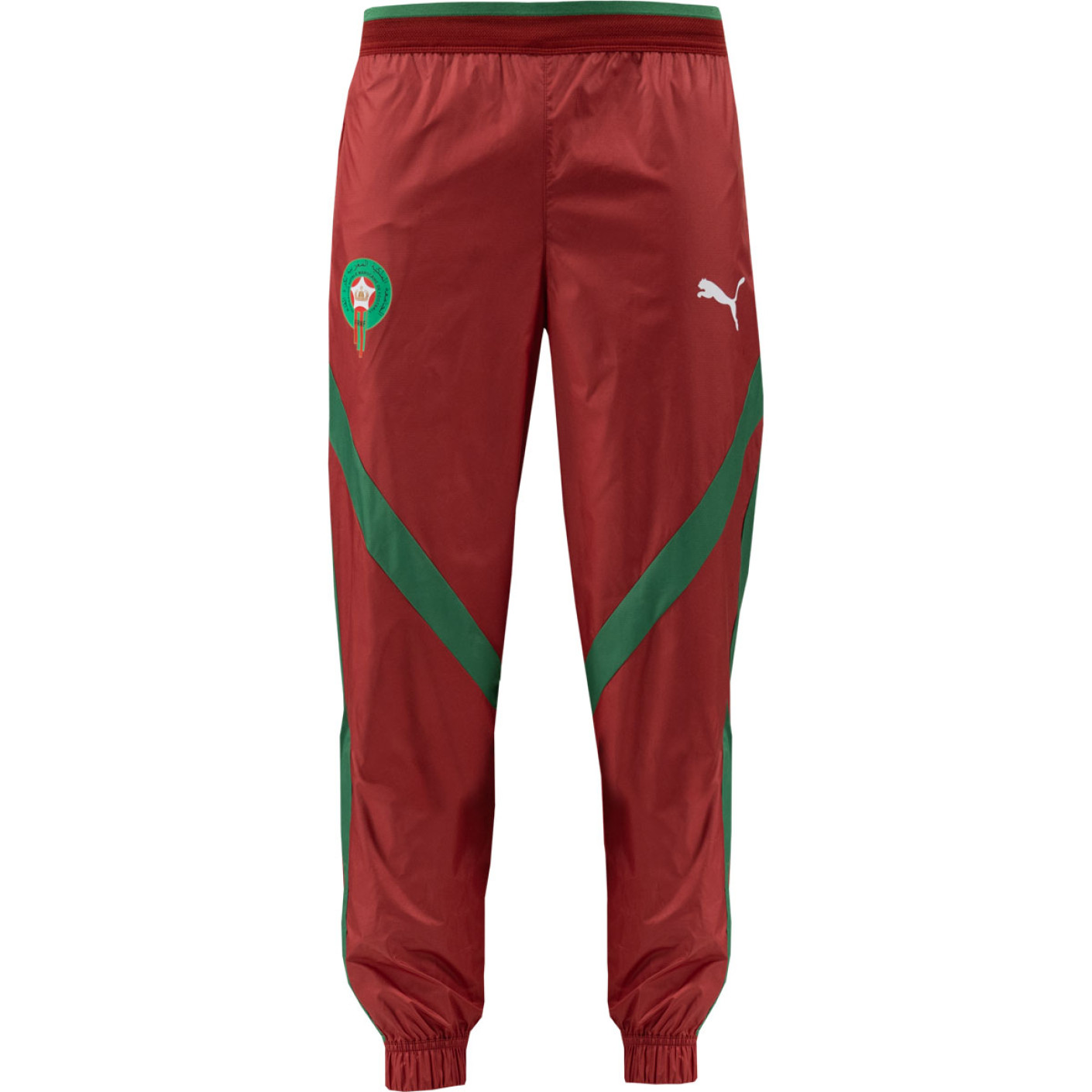 PUMA Maroc Pre-Match Pantalon d'Entraînement Woven 2024-2026 Rouge Vert