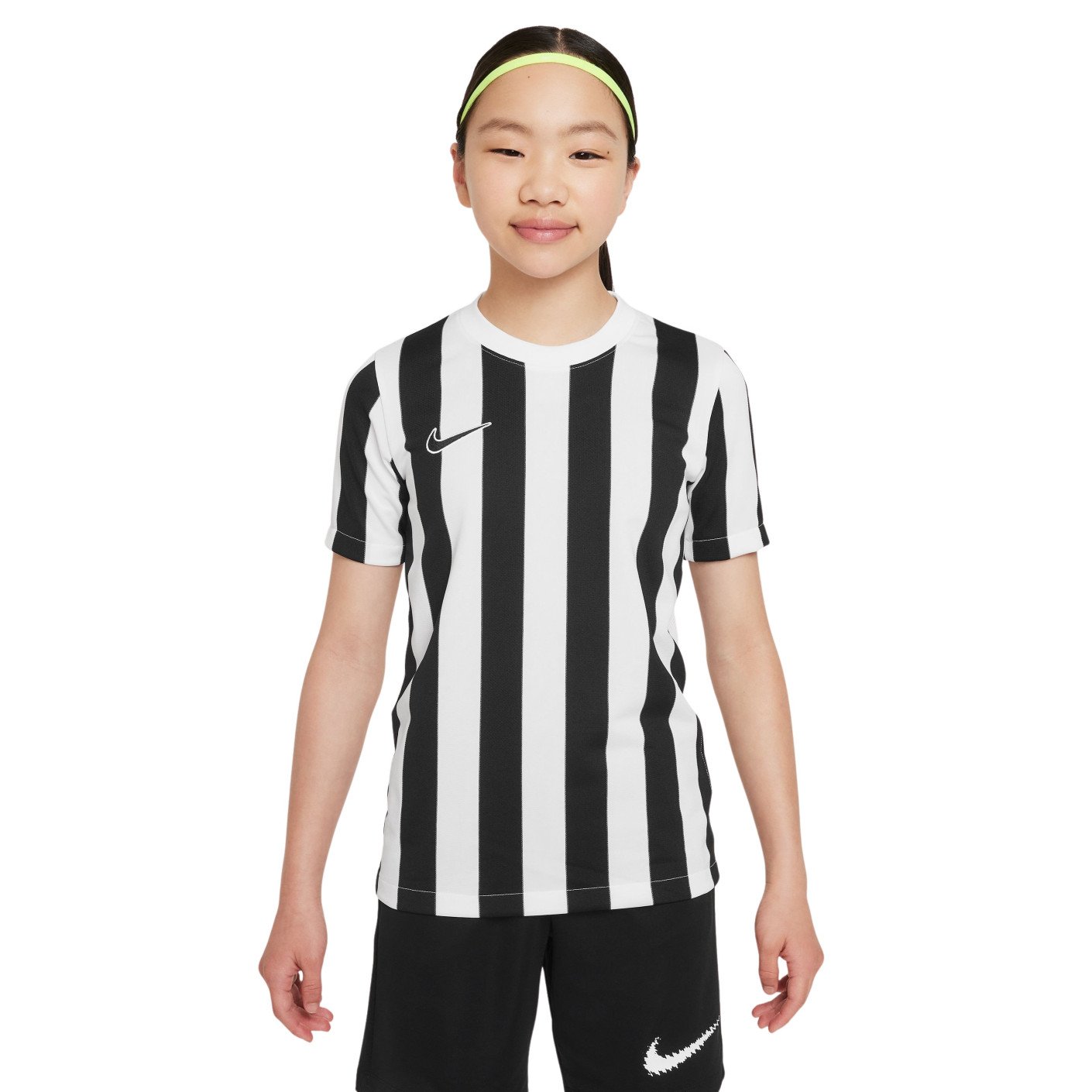 Nike Striped Division IV Maillot de Football Enfants Blanc Noir