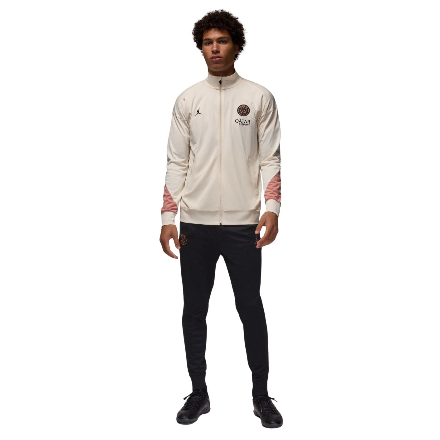 Nike Paris Saint-Germain x Jordan Strike Survêtement Full-Zip 2024-2025 Blanc Cassé Noir Rose