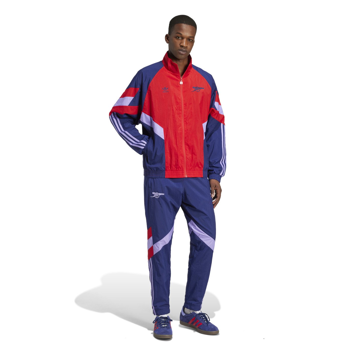 adidas Arsenal Originals Survêtement Full-Zip 2024-2025 Bleu Foncé Rouge Mauve