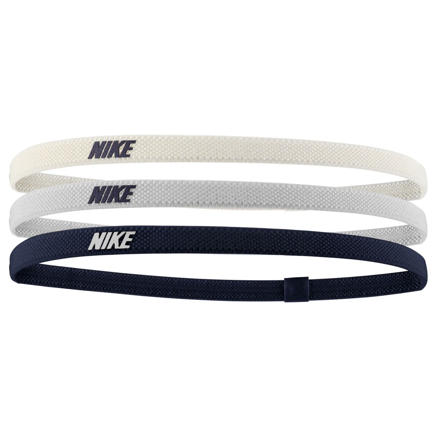 Bandeaux pour cheveux Nike Elastic 2.0, lot de 3, blanc, gris, noir