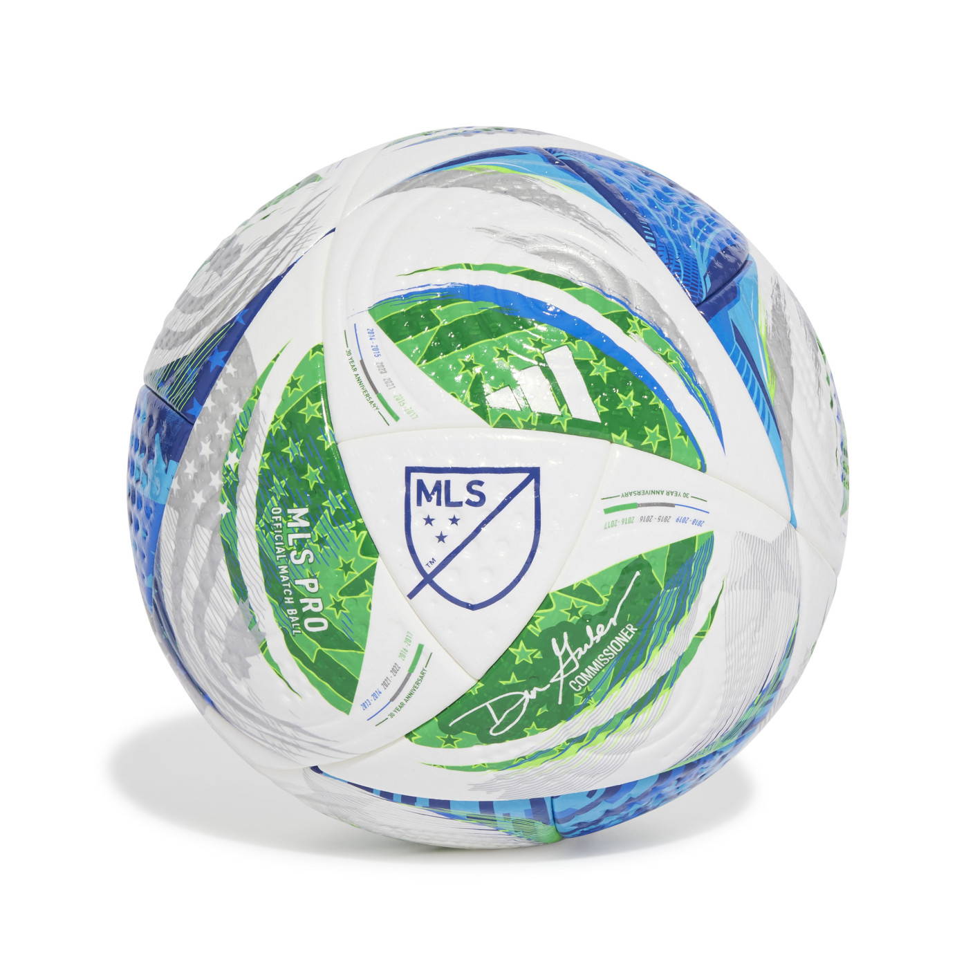 Ballon de football adidas MLS Pro taille 5 blanc vert bleu