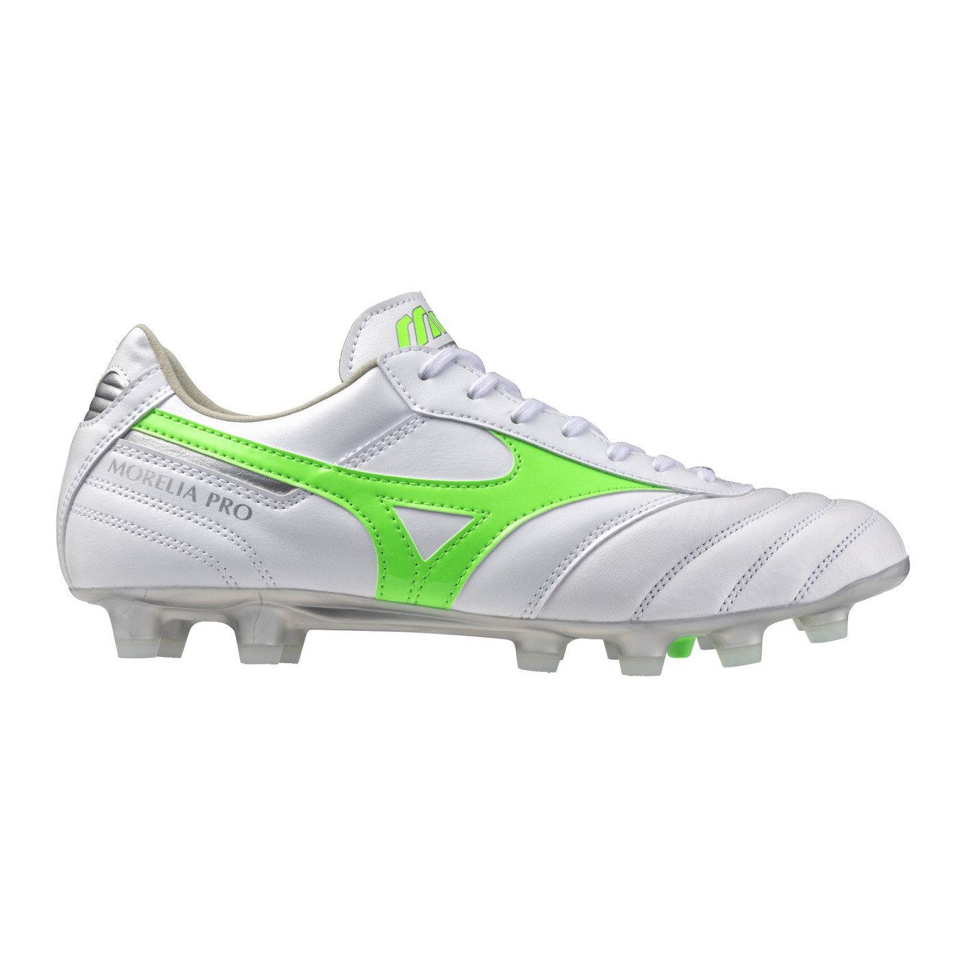 Mizuno Morelia II Pro Gras Voetbalschoenen (FG) Zilver Felgroen