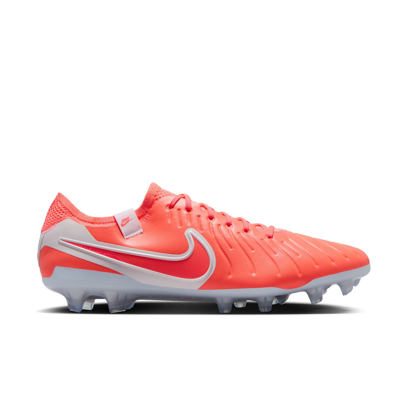 Nike Tiempo Legend 10 Elite Gazon Naturel Chaussures de Foot (FG) Rouge Vif Blanc