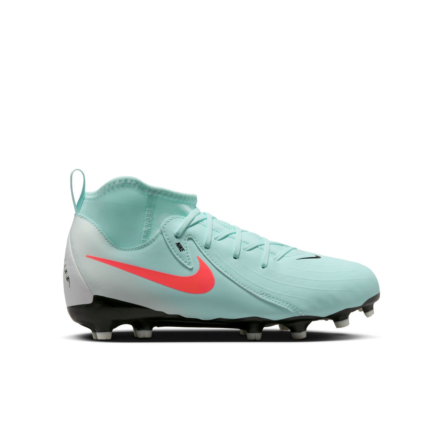 Nike Phantom Luna II Academy Gras / Kunstgras Voetbalschoenen (MG) Kids Mintgroen Rood Zwart