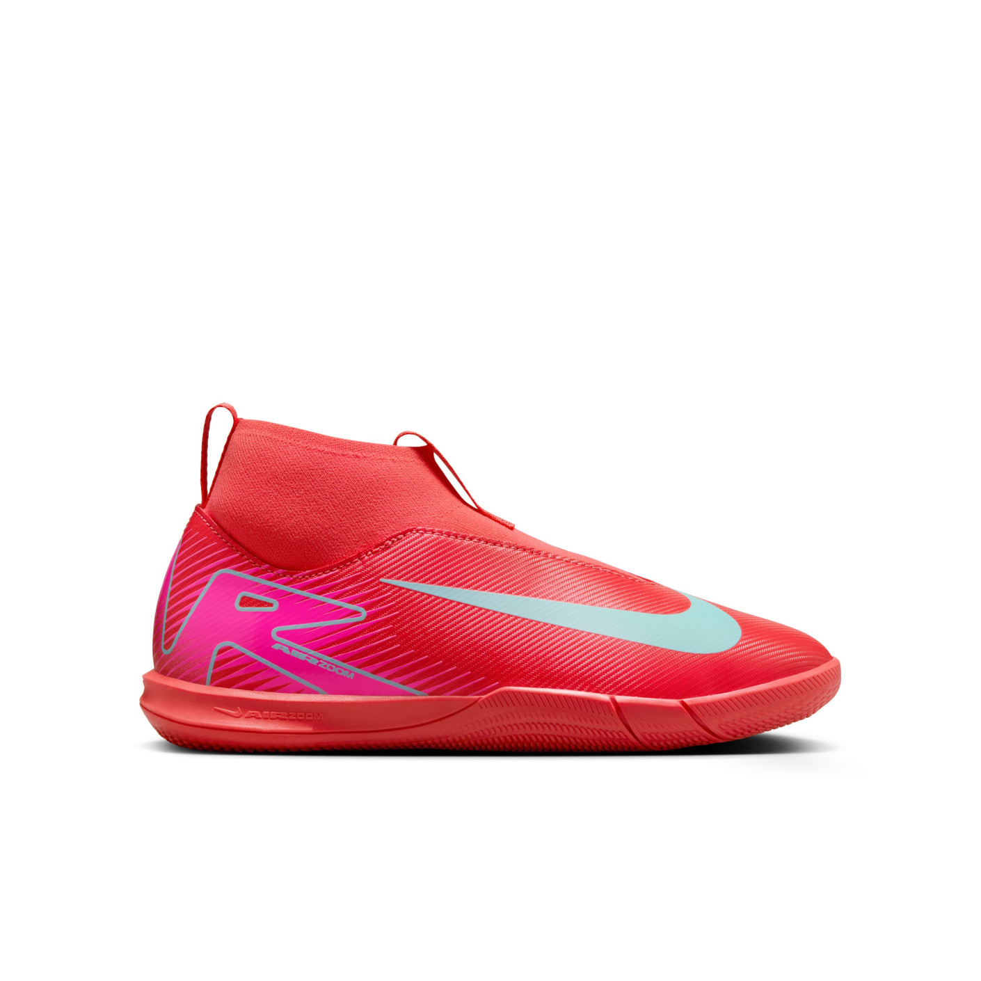 Nike Zoom Mercurial Superfly 10 Academy Chaussures de Foot en Salle (IN) Enfants Rouge Turquoise Rose