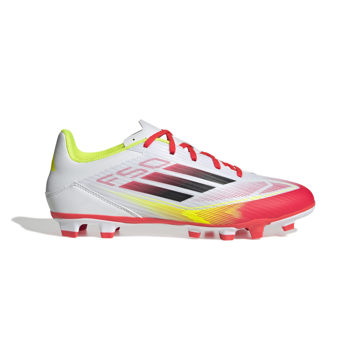 adidas F50 Club Gras / Kunstgras Voetbalschoenen (MG) Wit Rood Zwart Geel