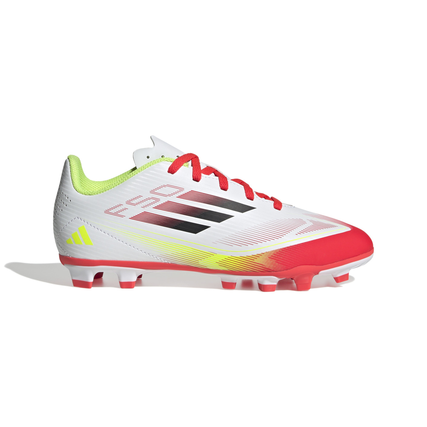 adidas F50 Club Gras / Kunstgras Voetbalschoenen (MG) Kids Wit Rood Zwart Geel