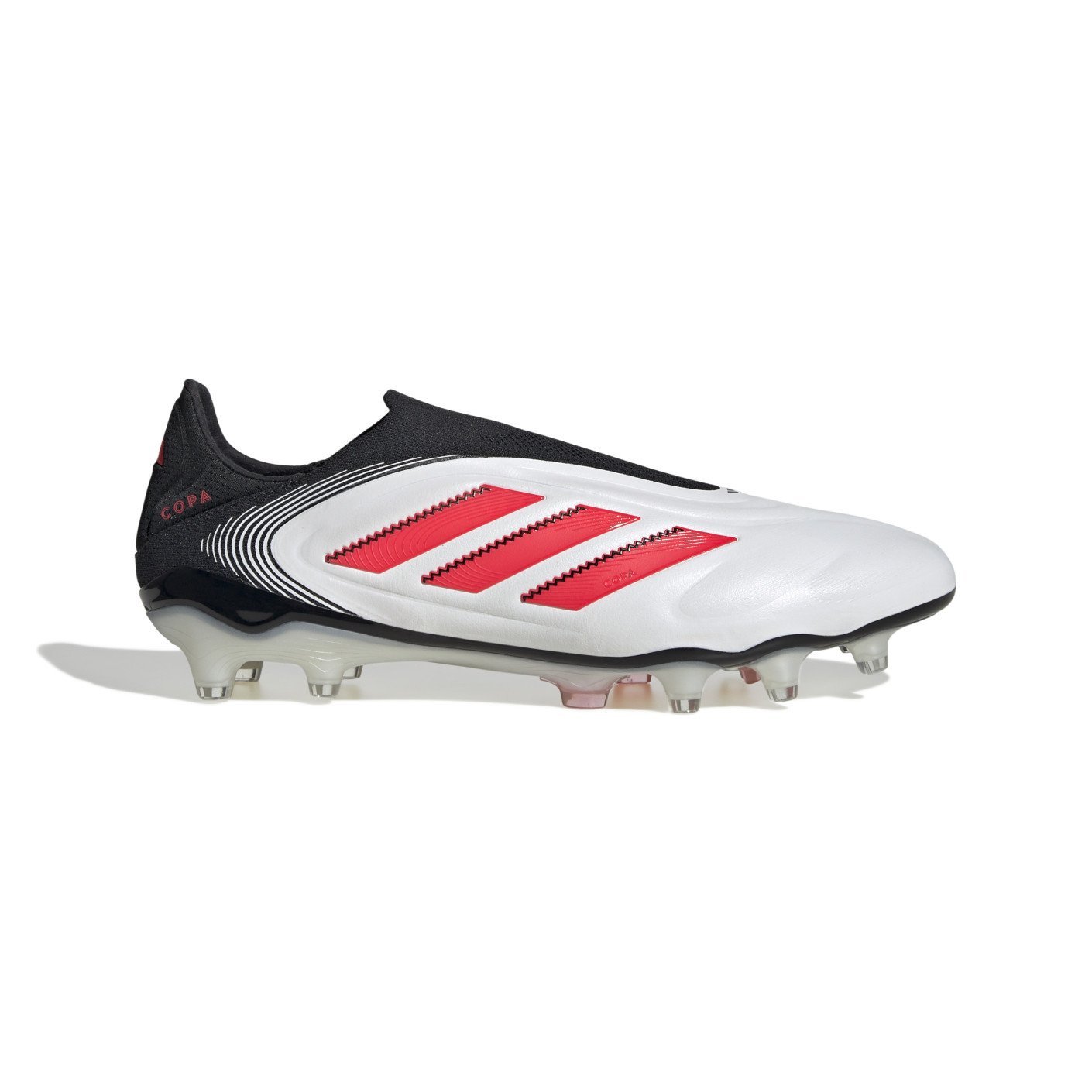 adidas Copa Pure III Elite Sans Lacets Gazon Naturel Chaussures de Foot (FG) Blanc Noir Rouge