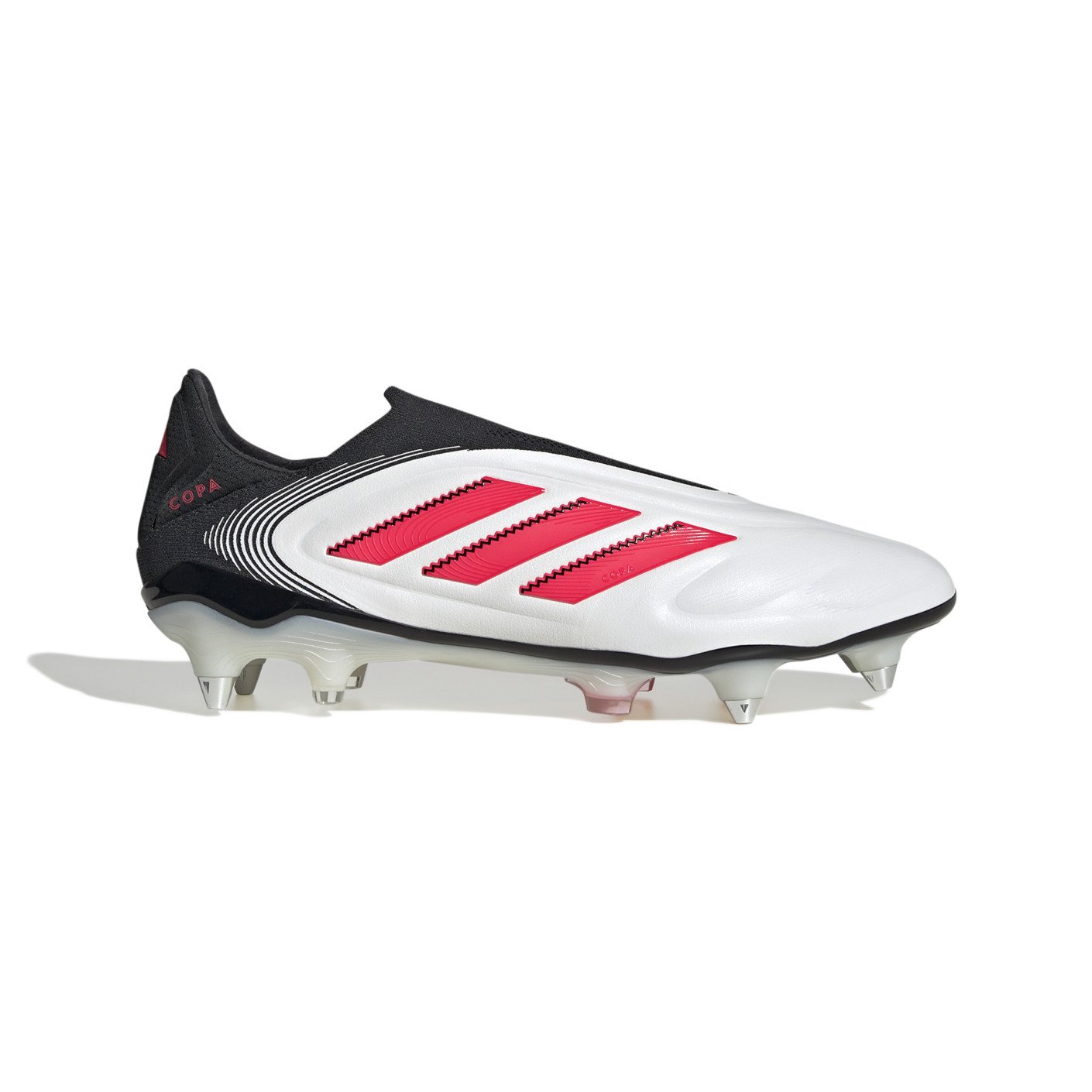 adidas Copa Pure III Elite Sans Lacets Crampons Vissés Chaussures de Foot (SG) Blanc Noir Rouge