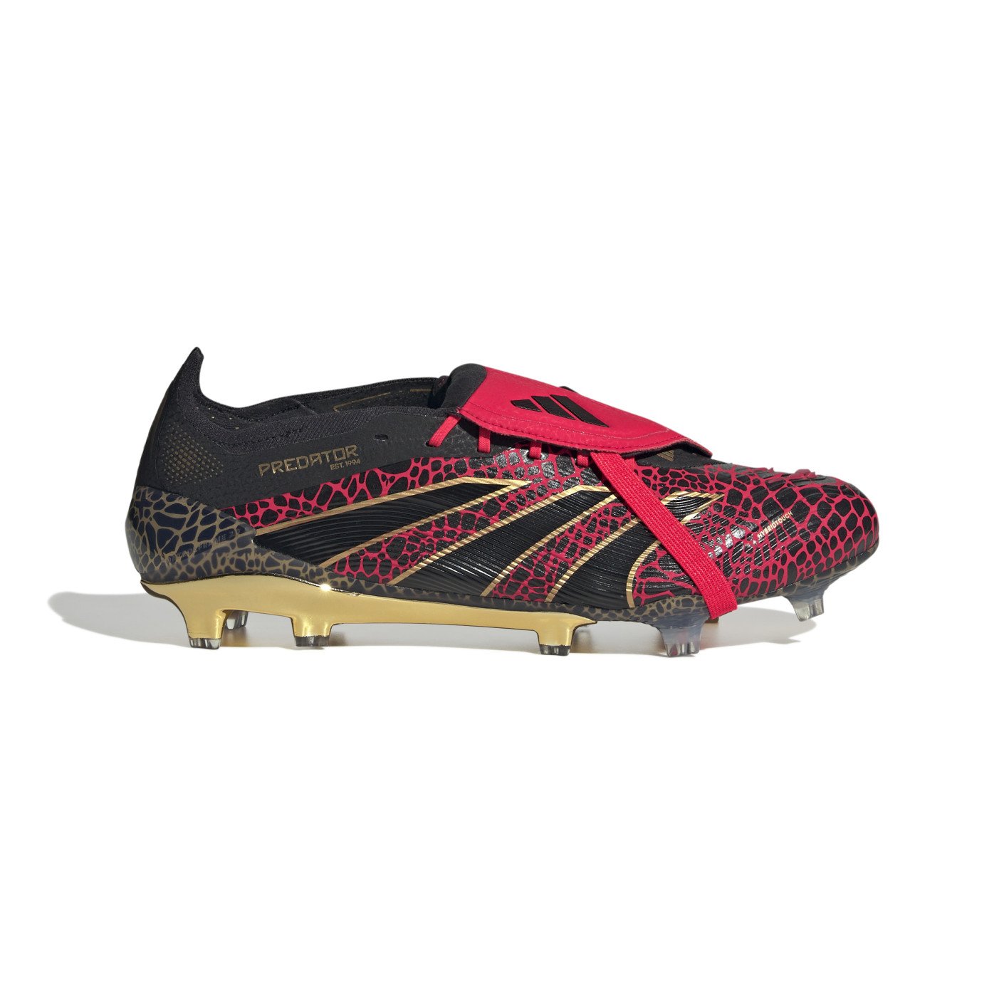 adidas Predator Elite FT Gazon Naturel Chaussures de Foot (FG) Noir Rouge Doré