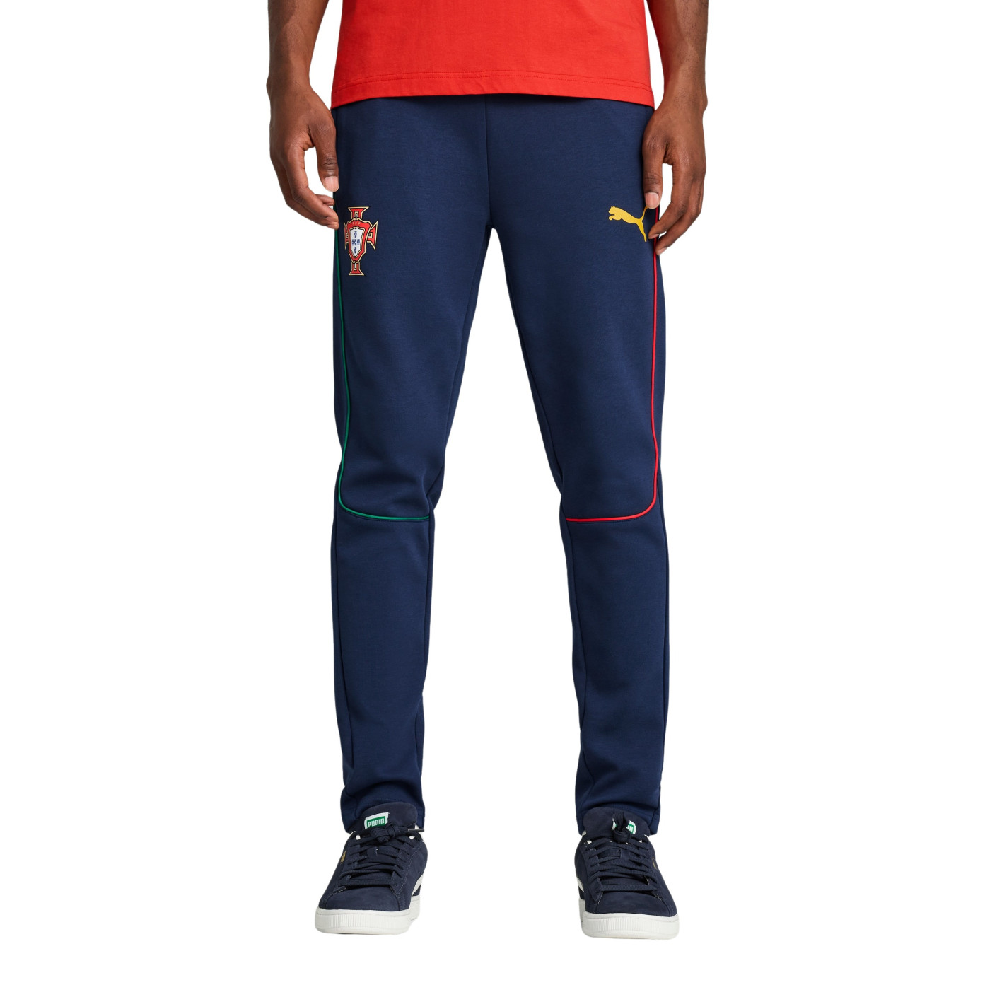 PUMA Portugal Casuals Pantalon d'Entraînement 2025-2026 Bleu Foncé Jaune Rouge