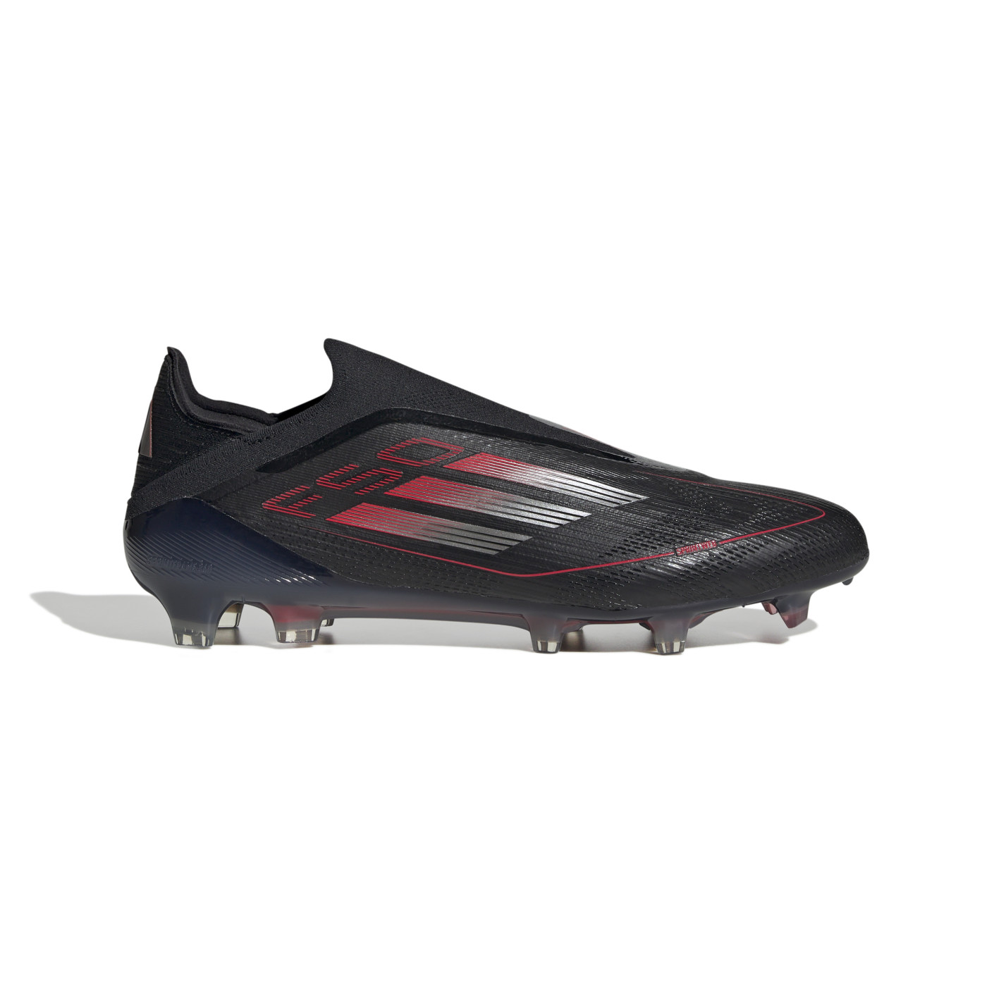 Chaussures de football en gazon sans lacets adidas F50 Elite (FG) noir rouge argenté