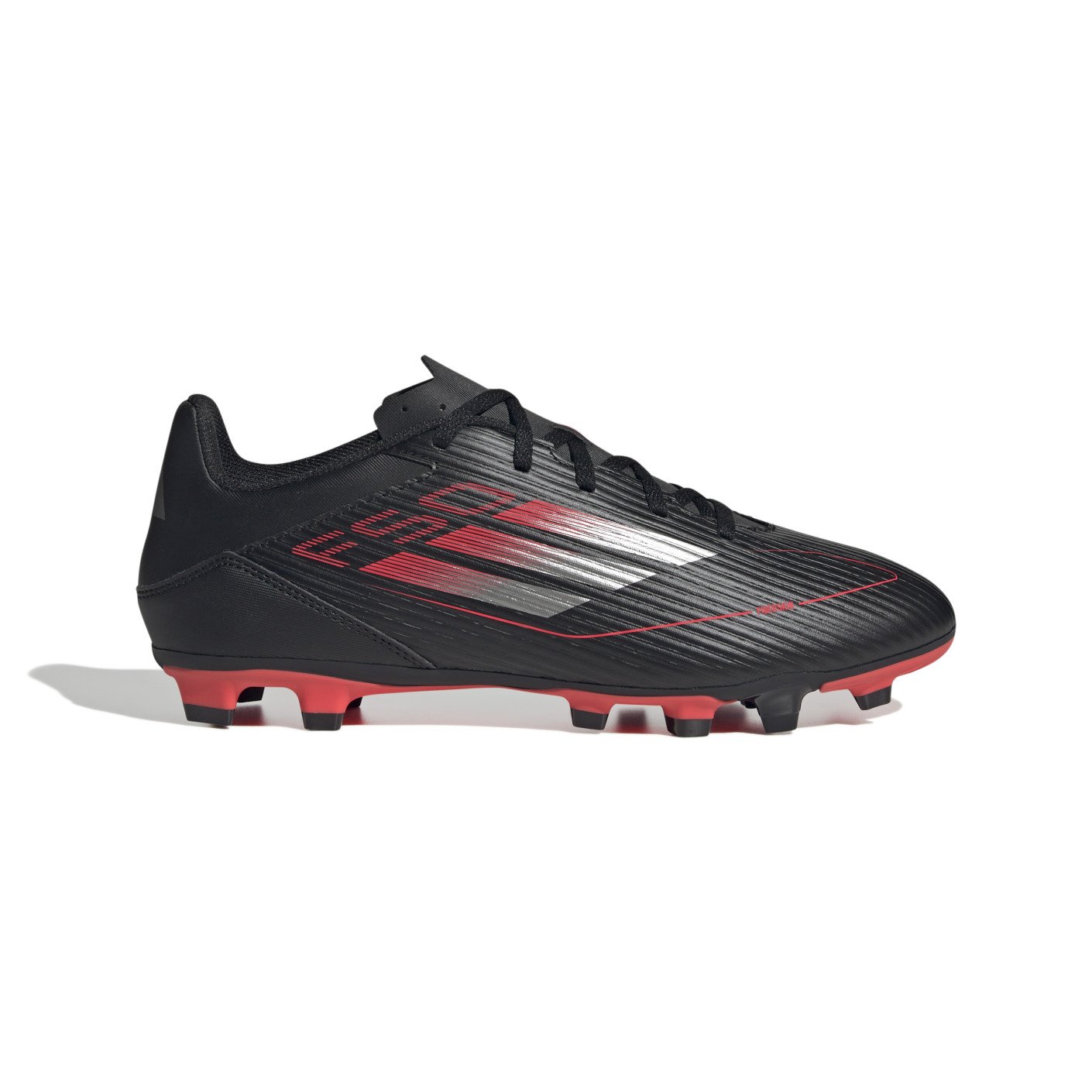 Chaussures de football adidas F50 Club sur gazon et gazon artificiel (MG) noir rouge argenté