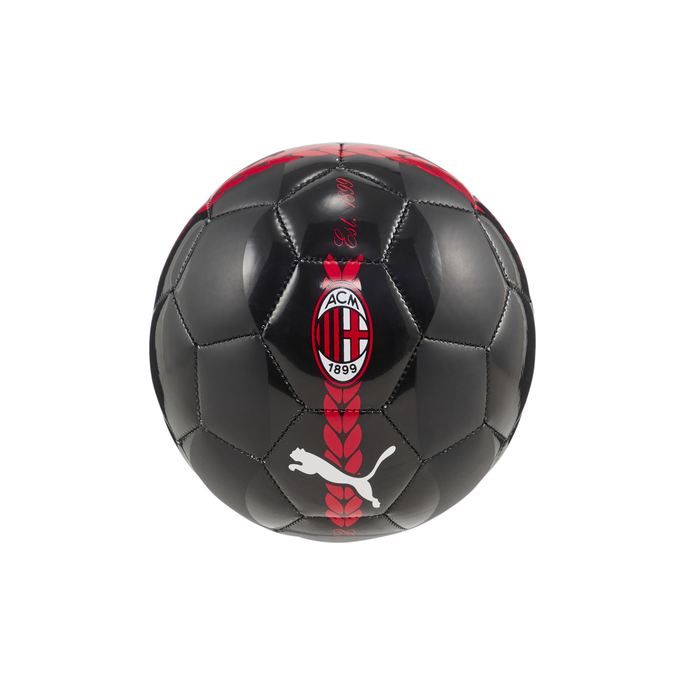 PUMA AC Milan Mini Ballon de Foot Taille 1 Noir Rouge Blanc