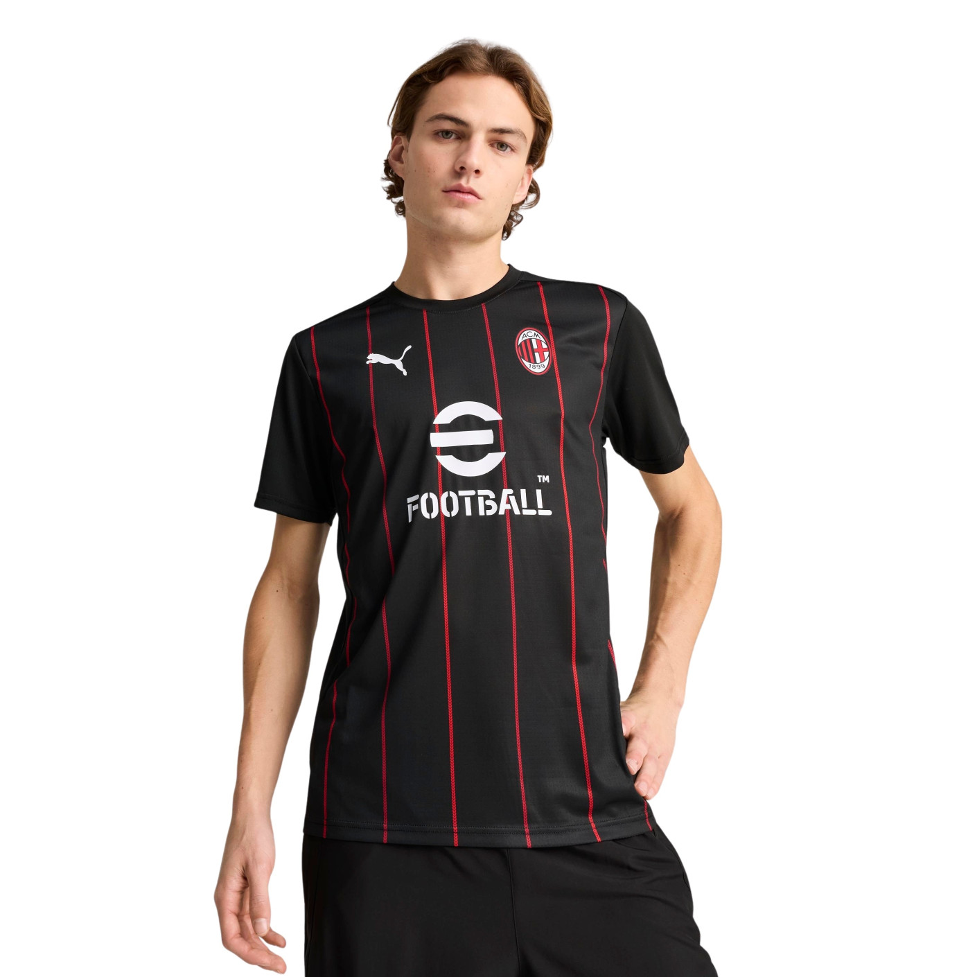 PUMA AC Milan Pre-Match Trainingsshirt 2024-2025 Zwart Rood