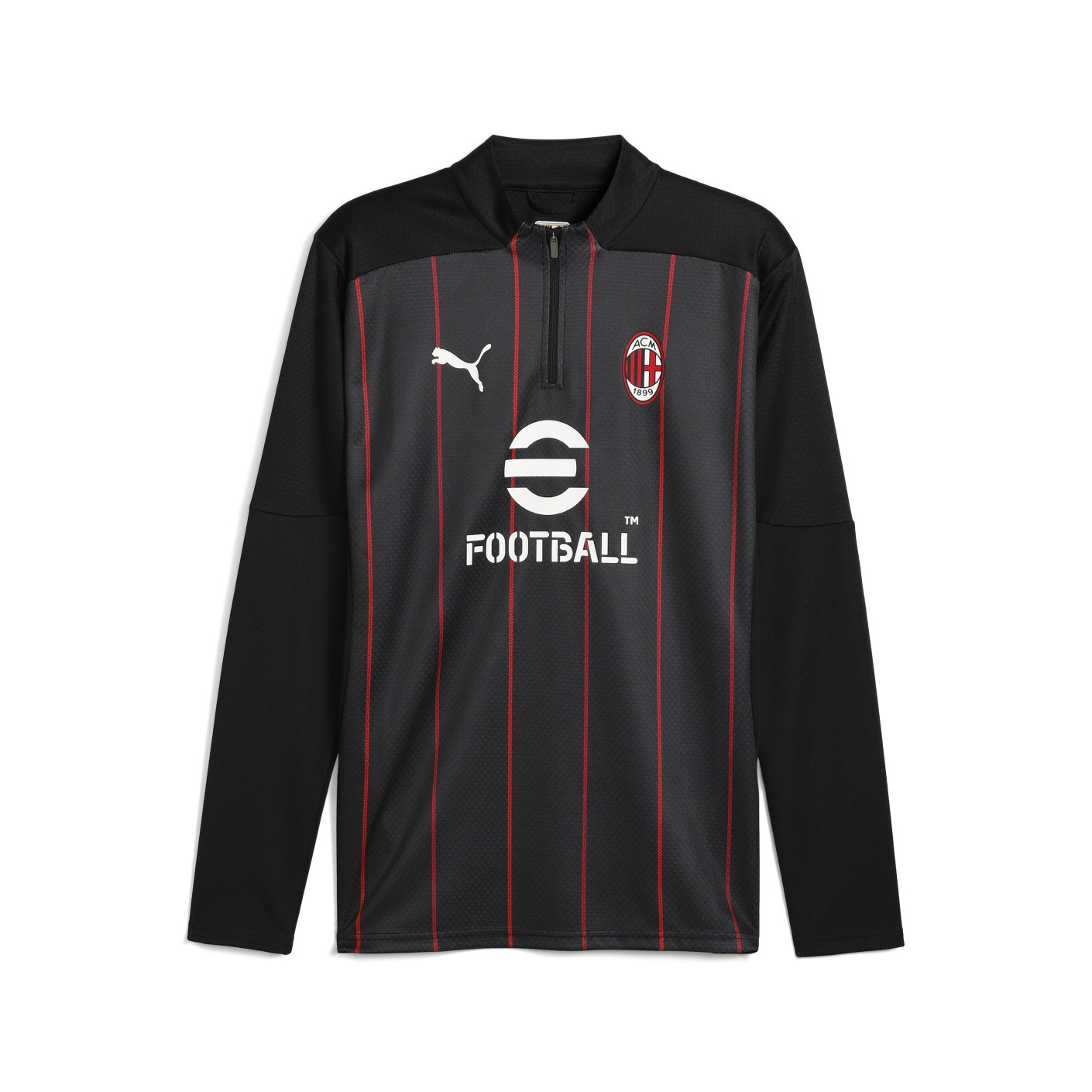 PUMA AC Milan Pre-Match Haut d'Entraînement 1/4-Zip 2024-2025 Noir Rouge