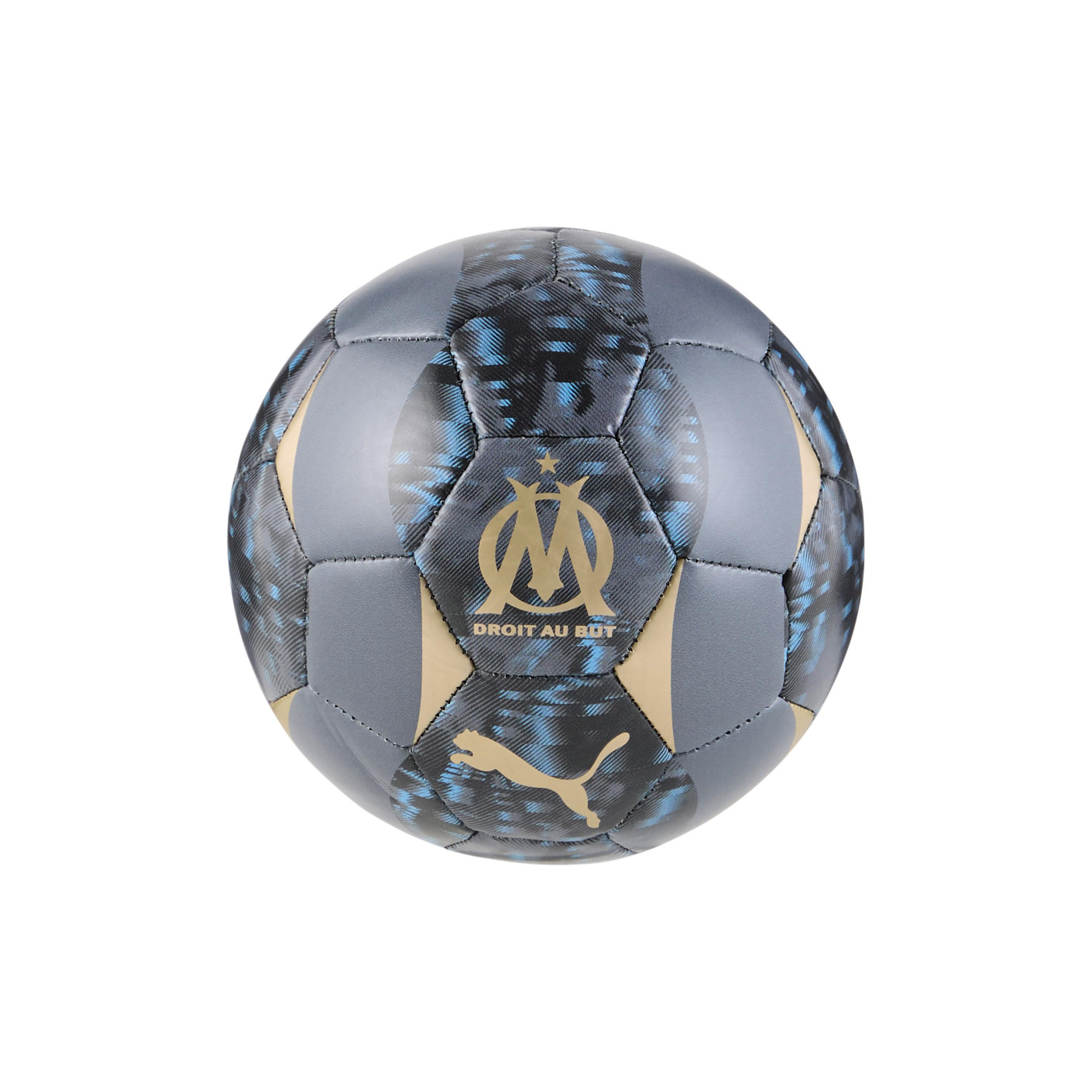 PUMA Olympique Marseille Mini Ballon de Foot Taille 1 Gris Doré Bleu