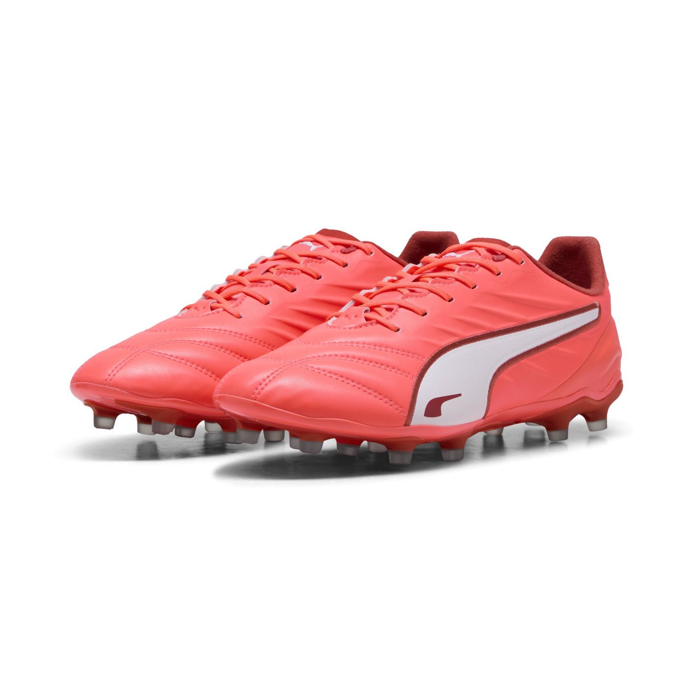 PUMA King Pro Gazon Naturel Gazon Artificiel Chaussures de Foot (MG) Rouge Blanc