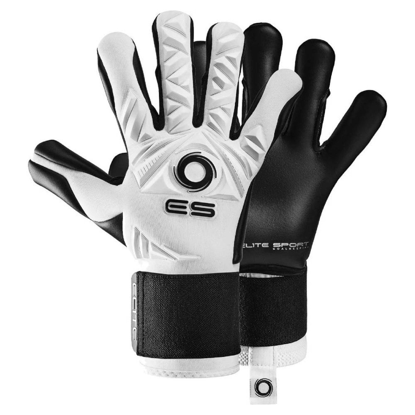 Gants de gardien de but Elite Sport Neo Revolution II Combi, blancs et noirs