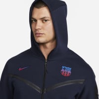 Nike FC Barcelona Tech Fleece Hooded Trainingspak 2022-2023 Donkerblauw Zwart