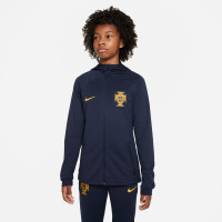 Nike Portugal Strike Full-Zip Hooded Trainingspak 2022-2024 Kids Donkerblauw Goud