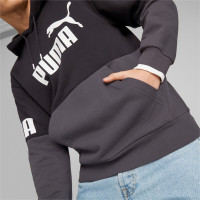 PUMA Power College Block Fleece Hooded Trainingspak Zwart Grijs