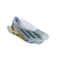 adidas X Crazyfast Messi.1 Gras Voetbalschoenen (FG) Wit Blauw Goud