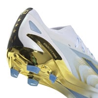 adidas X Crazyfast Messi.1 Gras Voetbalschoenen (FG) Wit Blauw Goud