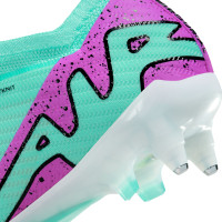 Nike Zoom Mercurial Vapor 15 Elite Crampons Vissés Chaussures de Foot (SG) Anti-Clog Turquoise Mauve