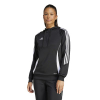 Survêtement à capuche Adidas Tiro 24 1/4-Zip pour femmes, noir et blanc