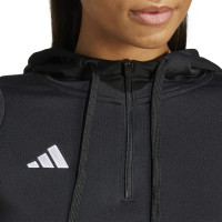 Survêtement à capuche Adidas Tiro 24 1/4-Zip pour femmes, noir et blanc