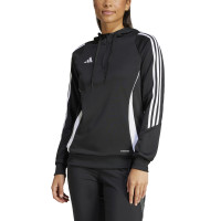 Survêtement à capuche Adidas Tiro 24 1/4-Zip pour femmes, noir et blanc