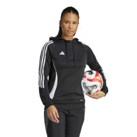 Survêtement à capuche Adidas Tiro 24 1/4-Zip pour femmes, noir et blanc