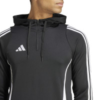 Survêtement à capuche Adidas Tiro 24 à fermeture éclair 1/4, noir et blanc