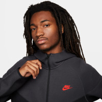 Nike Tech Fleece Sportswear Survêtement Noir Gris Rouge Vif