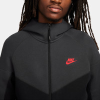 Nike Tech Fleece Sportswear Trainingspak Zwart Grijs Felrood