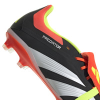 adidas Predator Elite FT Gras Voetbalschoenen (FG) Kids Zwart Wit Felrood