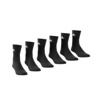 Chaussettes rembourrées adidas, 6 paires, noir et blanc